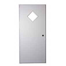 WHITE 10x10 DIAMOND WINDOW OUTSWING DOOR