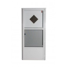 WHITE 10x10 DIAMOND WINDOW COMBO DOOR