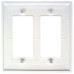WHITE DOUBLE SNAP-ON WALL SWITCH/RECEPTACLE PLATE