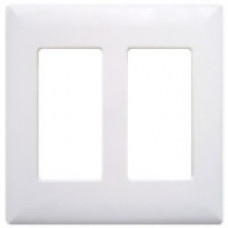 WHITE DOUBLE SNAP-ON WALL SWITCH/RECEPTACLE PLATE