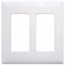 WHITE DOUBLE SNAP-ON WALL SWITCH/RECEPTACLE PLATE