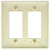 IVORY DOUBLE SNAP-ON WALL SWITCH/RECEPTACLE PLATE
