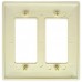 IVORY DOUBLE SNAP-ON WALL SWITCH/RECEPTACLE PLATE