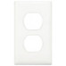 WHITE SELF-CONTAINED WALL RECEPTACLE & PLATE