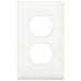WHITE SELF-CONTAINED WALL RECEPTACLE & PLATE