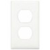 WHITE SELF-CONTAINED WALL RECEPTACLE & PLATE