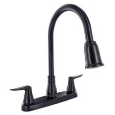 OIL RUBBED BRONZE 2-HANDLE PULL DOWN KITCHEN FAUCET