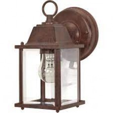 1 LIGHT - OLD BRONZE CUBE LANTERN OUTDOOR FIXTURE