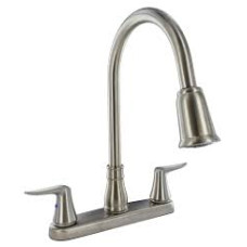 BRUSHED NICKEL 2-HANDLE PULL DOWN KITCHEN FAUCET