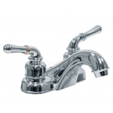 CHROME FINISH NON-METALLIC BATHROOM FAUCET WITH LEVER HANDLES