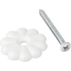 WHITE ROSETTE & SCREW